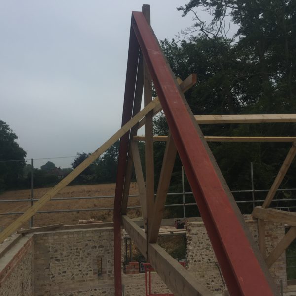 Steel Beams for conversion new roof, Folkestone Kent 