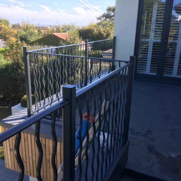 Steel bespoke wave railings for balcony in Broadstairs Kent